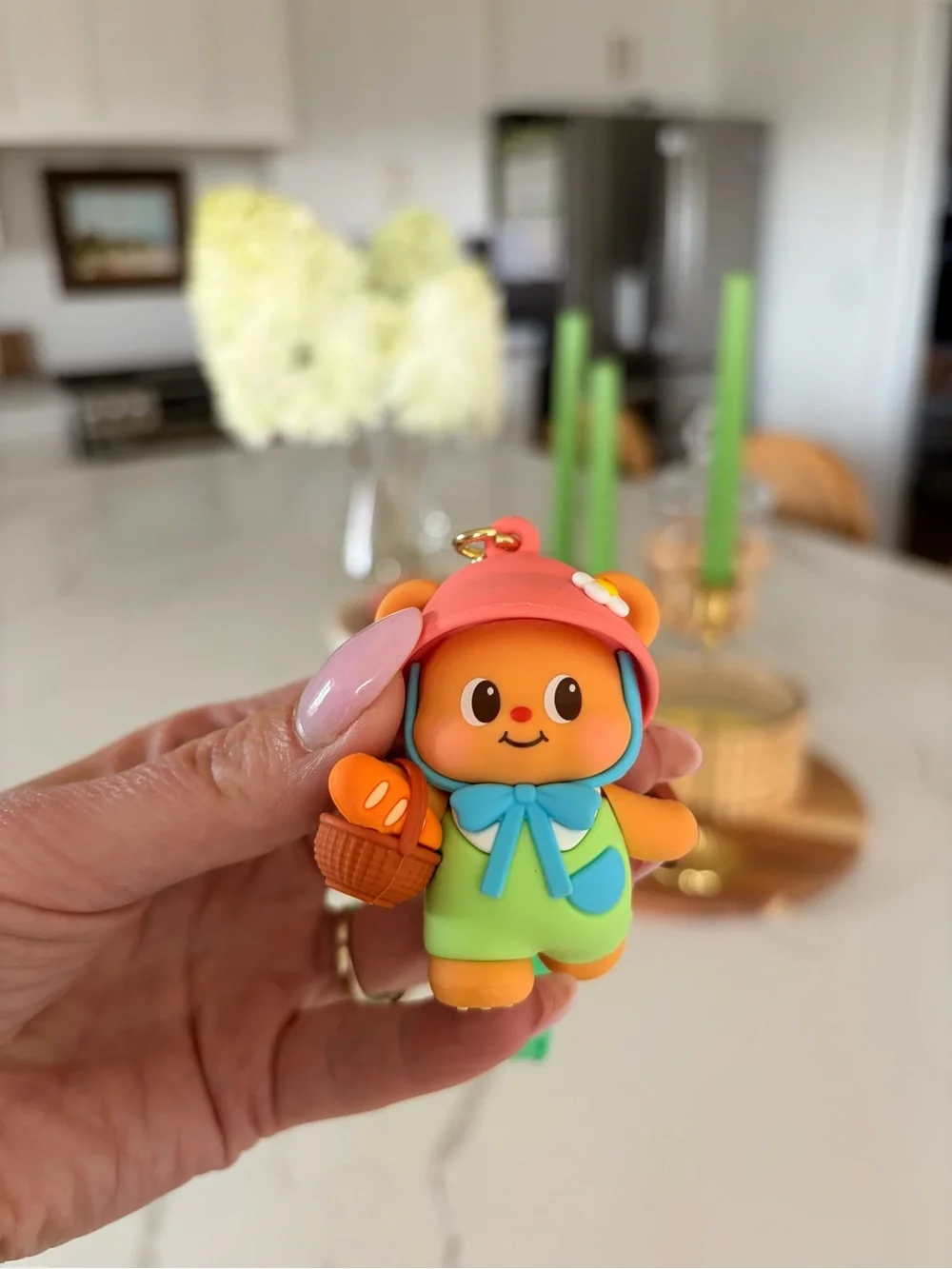 Adorable Butter Bear Keychain Set, Pink, Green, Blue Straps - Series 2 FULL SET